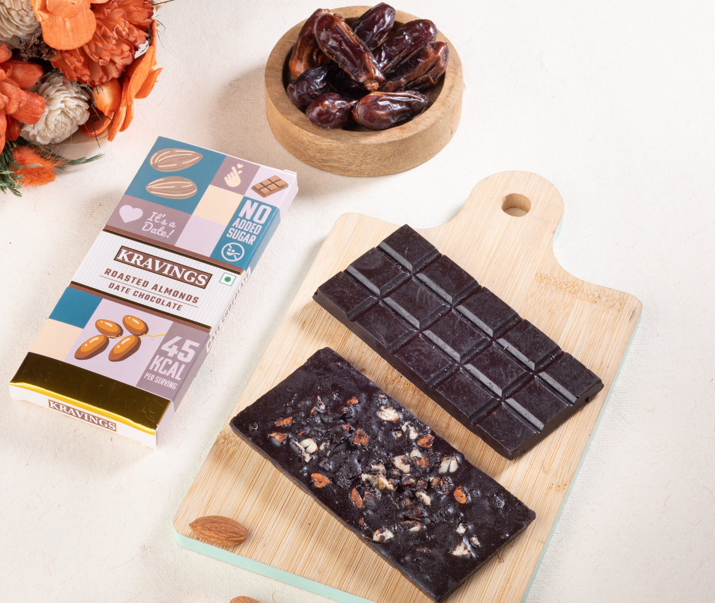 Roasted Almonds Date Chocolate Bar